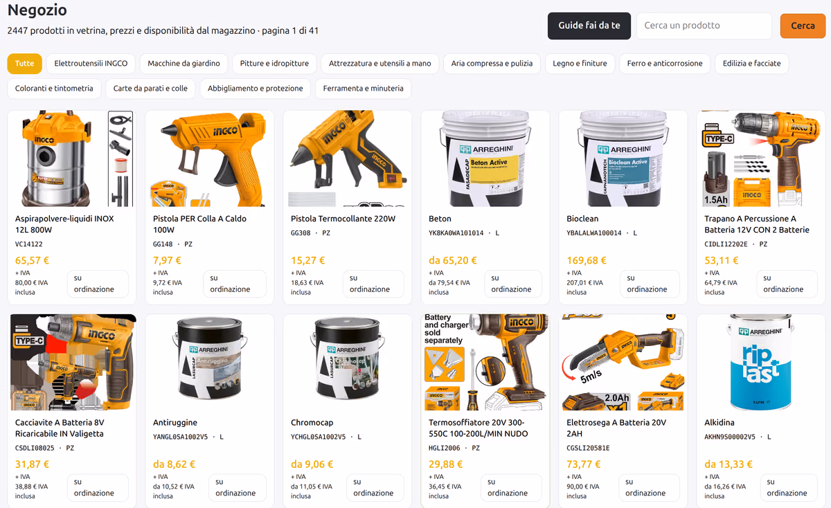 La Bottega del Colore: il negozio online, con prezzi e disponibilità presi dal magazzino